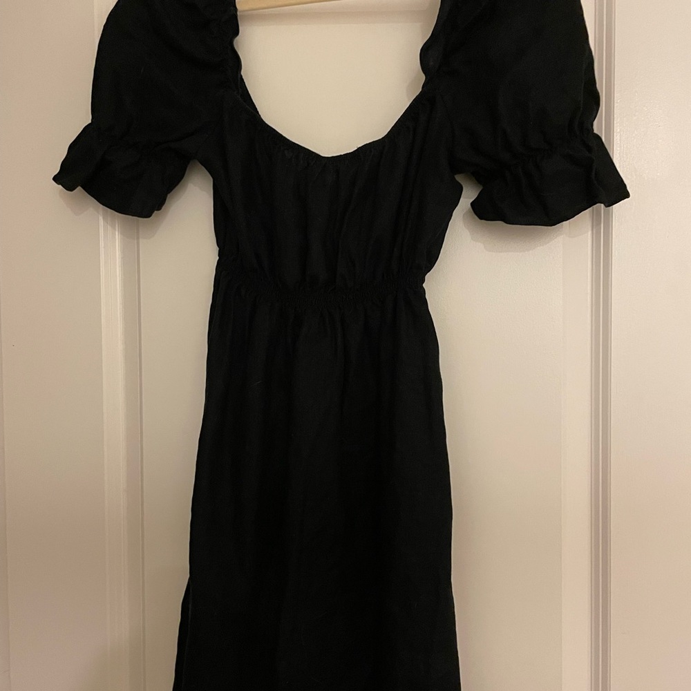 Reformation linen sweetheart neckline mini dress